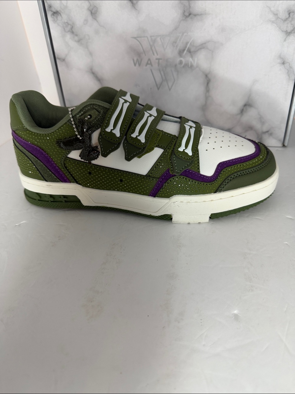 Watson Vulture 10 “Frankenstein” Green Purple Skeleton Strap Sneakers Size 8 NWT